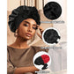 Luxury Double-Sided Satin Bonnet with Elastic Band(Black + bright red lining)