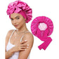 Luxury Double-Sided Satin Bonnet with Elastic Band(Rose red + pink lining)