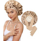 Luxury Double-Sided Satin Bonnet with Elastic Band(Khaki + beige lining)