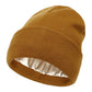 Premium Warm Beanie with Silk Satin Lining(Caramel)