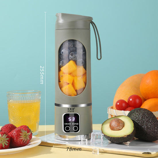 Portable Electric Juicer Blender - 450ml USB Rechargeable Smoothie Maker with 12 Blades(Green)