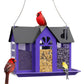 Charming House-Shaped Hanging Bird Feeder - Durable Metal Design for Wild Birds(purple)