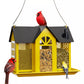 Charming House-Shaped Hanging Bird Feeder - Durable Metal Design for Wild Birds(yellow)