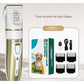 Professional Pet Grooming Hair Clipper Kit - Rechargeable, Low Noise, with Ceramic Blades & 5-Speed Adjustment(Platinum)