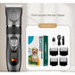 Professional Pet Grooming Hair Clipper Kit - Rechargeable, Low Noise, with Ceramic Blades & 5-Speed Adjustment(Gray)