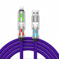 Universal PD Fast Charging Cable with LED Indicator - Zinc Alloy, Durable 1.5m Silicone Cord - Multiple Connector Options(purple)