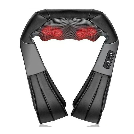 Deep Kneading Shiatsu Neck & Shoulder Massager with Heat - USB Rechargeable Ergonomic Design(Gray and black)