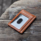Slim Minimalist Leather Wallet with ID Window & RFID Blocking - Holds 12 Cards & Cash(Black)