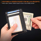 Slim Minimalist Leather Wallet with ID Window & RFID Blocking - Holds 12 Cards & Cash(Black)