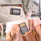 Slim Minimalist Leather Wallet with ID Window & RFID Blocking - Holds 12 Cards & Cash(Black)