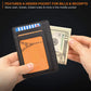Slim Minimalist Leather Wallet with ID Window & RFID Blocking - Holds 12 Cards & Cash(Navy blue)