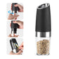 Gravity Electric Salt & Pepper Grinder Set - Adjustable Coarseness, LED Light, Battery Operated(silver)