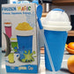DIY Frozen Magic Slushy Maker Cup - Quick Squeeze Smoothie Cup with Lid & Straw/Spoon(Blue)