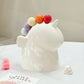 Adorable Unicorn Ceramic Fruit Fork Holder Set - Includes Stainless Steel Forks with Ball Tops(white)