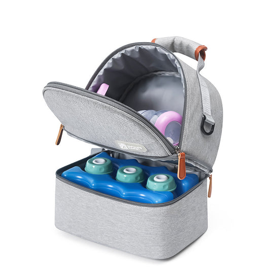 Versatile Insulated Breast Milk Cooler & Lunch Backpack - Waterproof, Multi-Carry Options(Black print)