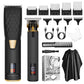 Professional 2-in-1 Cordless Hair Clipper & Trimmer Kit with LED Display & 5-Speed Fine Tuning(Black)