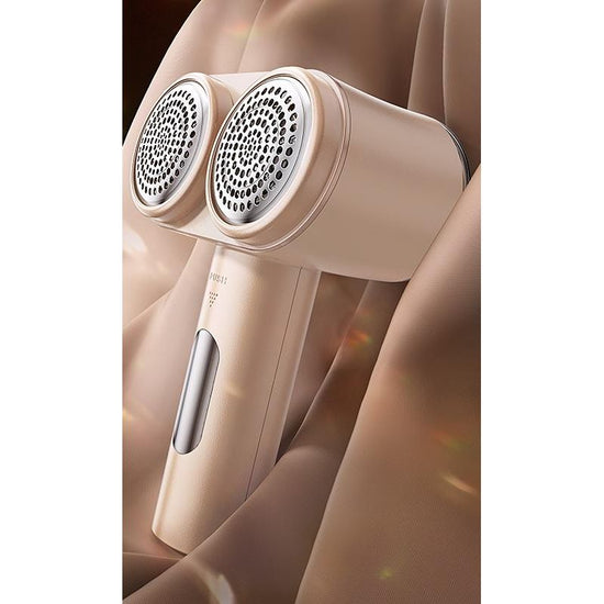 Dual-Head Electric Lint Remover - USB-C Rechargeable, LED Display, 7-Size Honeycomb Mesh(Yellow)