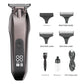 Professional Electric Hair Clipper & Beard Trimmer - USB Rechargeable, LED Display(Gray)