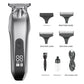 Professional Electric Hair Clipper & Beard Trimmer - USB Rechargeable, LED Display(Silver)