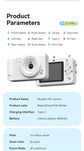 Student HD Digital Camera - 44MP, 8x Zoom, Autofocus, Dual Lens, Type-C Charging (Silver)