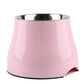 Elevated Pet Feeding Bowl with Stainless Steel Inner - Promotes Healthy Digestion & Reduces Neck Strain(Pink)