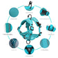 Blue Reflective Mesh Dog Harness and Leash Set - Adjustable No-Pull Vest - S