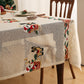 Embroidered Christmas Tablecloth - Embroidered Santa Claus, Reindeer (140*200cm)