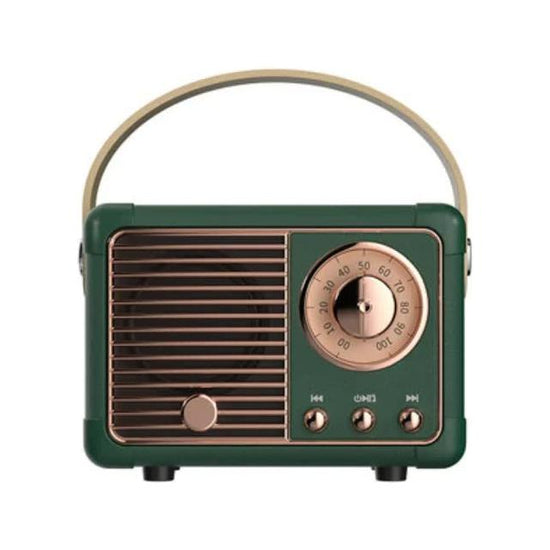 Green Retro Bluetooth Speaker - Portable Mini Wireless Speaker with Vintage Radio Design (Product size: 7x11x5cm)