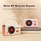 Blue Retro Record Player Style Bluetooth Speaker - Portable Wireless Turntable Design Audio