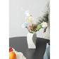 White Abstract Twisted Ceramic Vase - Artistic Minimalist Flower Holder for Home Decor (20x10x10cm)