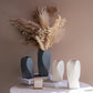 White Abstract Twisted Ceramic Vase - Artistic Minimalist Flower Holder for Home Decor (20x10x10cm)