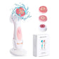 Pink Waterproof Facial Cleansing Spin Brush Set - Rechargeable with 3 Heads & Charging Stand