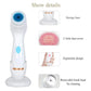 Blue Waterproof Facial Cleansing Spin Brush Set - Rechargeable with 3 Heads & Charging Stand