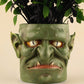 Green Unique Goblin Head Planter Pot - Resin Monster Face for Succulents & Decor (Style 1)