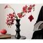 Glossy Black Ceramic Vase - Unique Bamboo-Look Design (25.5x9x7cm)