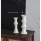 Matte White Ceramic Vase - Unique Bamboo Shape Design (25.5x9x7cm)