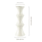 Matte White Ceramic Vase - Unique Bamboo Shape Design (25.5x9x7cm)