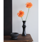 Glossy Black Ceramic Vase - Unique Bamboo-Look Design (20x8x5.5cm)