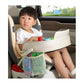 Kids Car Seat Travel Tray - Waterproof Lap Desk with Storage Pockets (Beige Bear - Round)