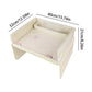 Kids Car Seat Travel Tray - Waterproof Lap Desk with Storage Pockets (Beige bunny - Round)