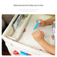 Kids Car Seat Travel Tray - Waterproof Lap Desk with Storage Pockets (Beige bunny - Round)