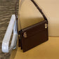 Brown Premium Leather Underarm Bag with Elegant Accordion Design