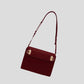 Red Premium Leather Underarm Bag with Elegant Accordion Design