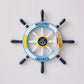 Nautical Wooden Rudder Wall Decor - 34cm Coastal Home Decor Accent (Yellow Rudder)