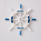 Nautical Wooden Rudder Wall Decor - 34cm Coastal Home Decor Accent (Blue and white rudder)