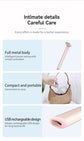 Rose Gold Electric Eye Massager Pen with Red & Blue Light Therapy - Heated Vibration Wand