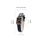 Rose gold case, white dial, grey belt Ladies Quartz Watch - Classic Rectangular, Leather Band