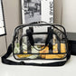 Black transparent Multi-Purpose Clear PVC Bag - Travel, Fitness, Storage Tote (50x32x18cm)