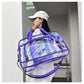 Purple transparent Multi-Purpose Clear PVC Bag - Travel, Fitness, Storage Tote (50x32x18cm)