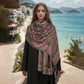 Black Elegant Retro Paisley Print Scarf for Women - Soft Fashion Shawl Wrap 185x70cm